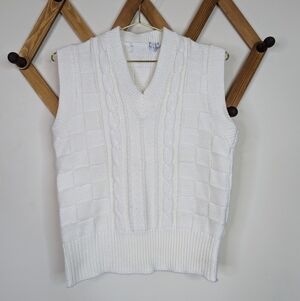 Vintage Dark Academia Sleeveless V-Neck Cable Knit Sweater Vest